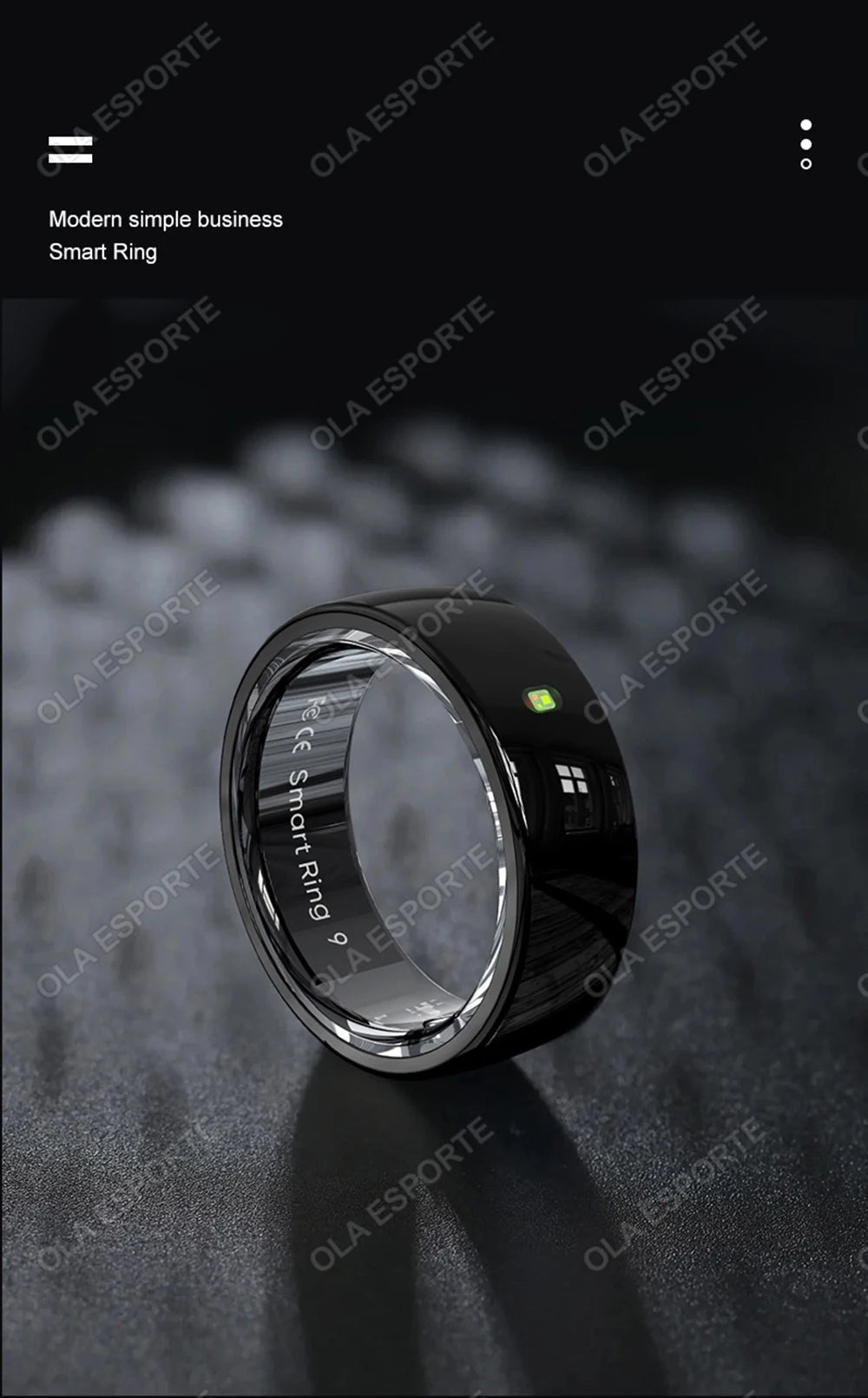 XMSJ NFC Smart Ring 2025 – Keramik, LED, 5ATM Wasserdicht, Gesundheits- & Fitness-Tracking, Gestensteuerung, Multisport