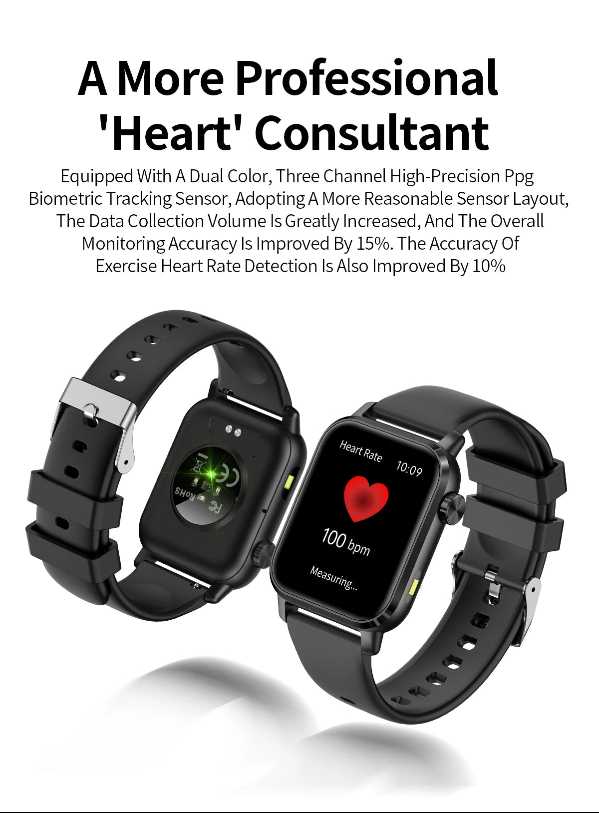 LIGE LED Smartwatch Women – 1.85″ HD Screen, Health Monitor, Fitness Tracker, AI Voice Assistant, Bluetooth Call