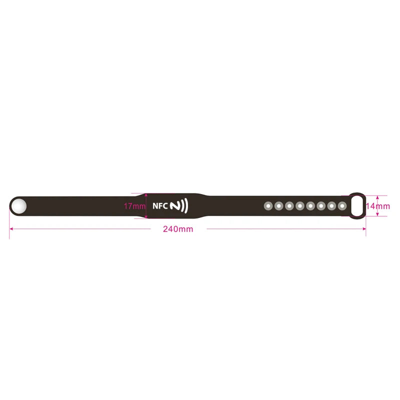 Waterproof NFC silicone wristband – NTAG215 RFID chip (13.56 MHz)