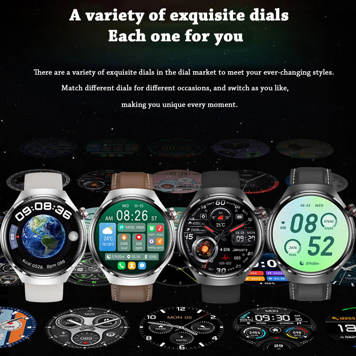 ChiBear GT4 Pro Smartwatch 2025 – 1,6" AMOLED, Bluetooth-Anrufe, Blutdruck & SpO₂, GPS-Tracker, Kompass, IP68 Wasserdicht