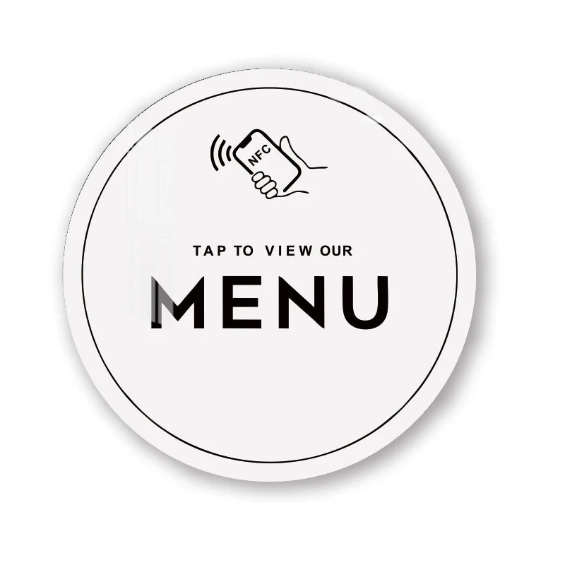NFC Menu Plate – Acrylic Plate with Ntag213 (100 mm) | Taggytech