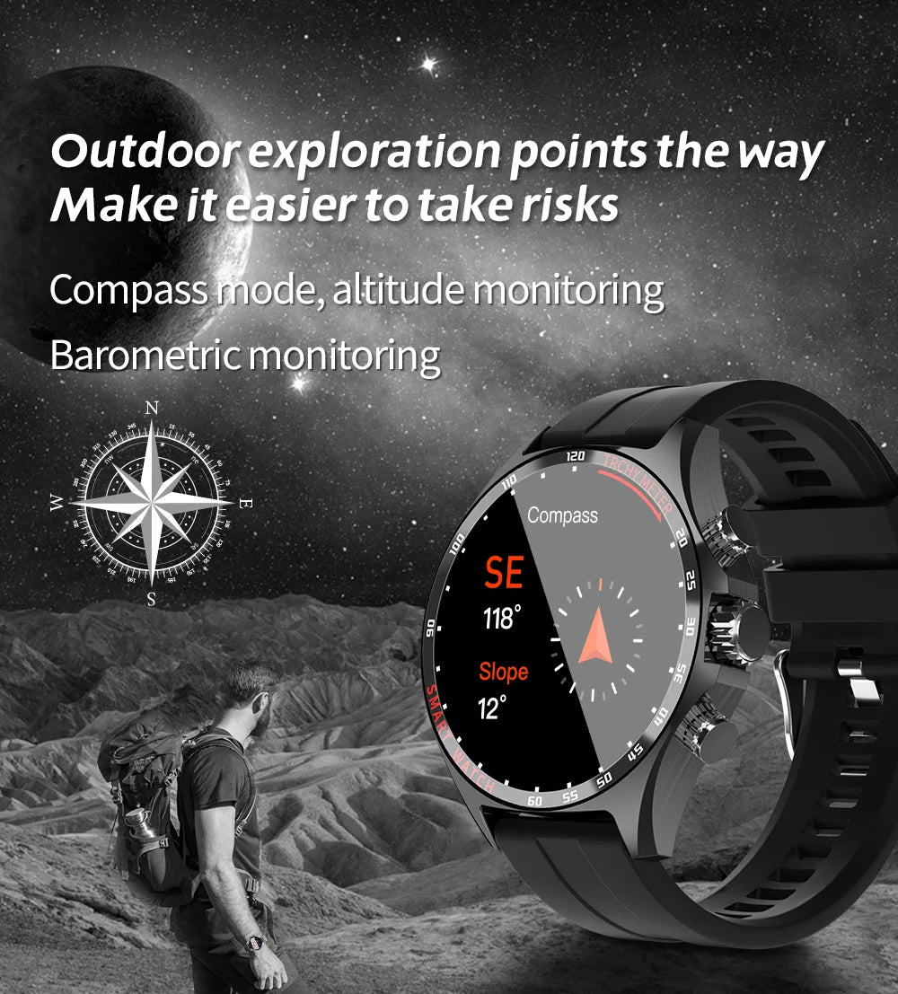 LIGE Outdoor Smartwatch 2025 – Wasserdicht, GPS, Höhenmesser, Kompass, NFC & 410 mAh Akku für Männer