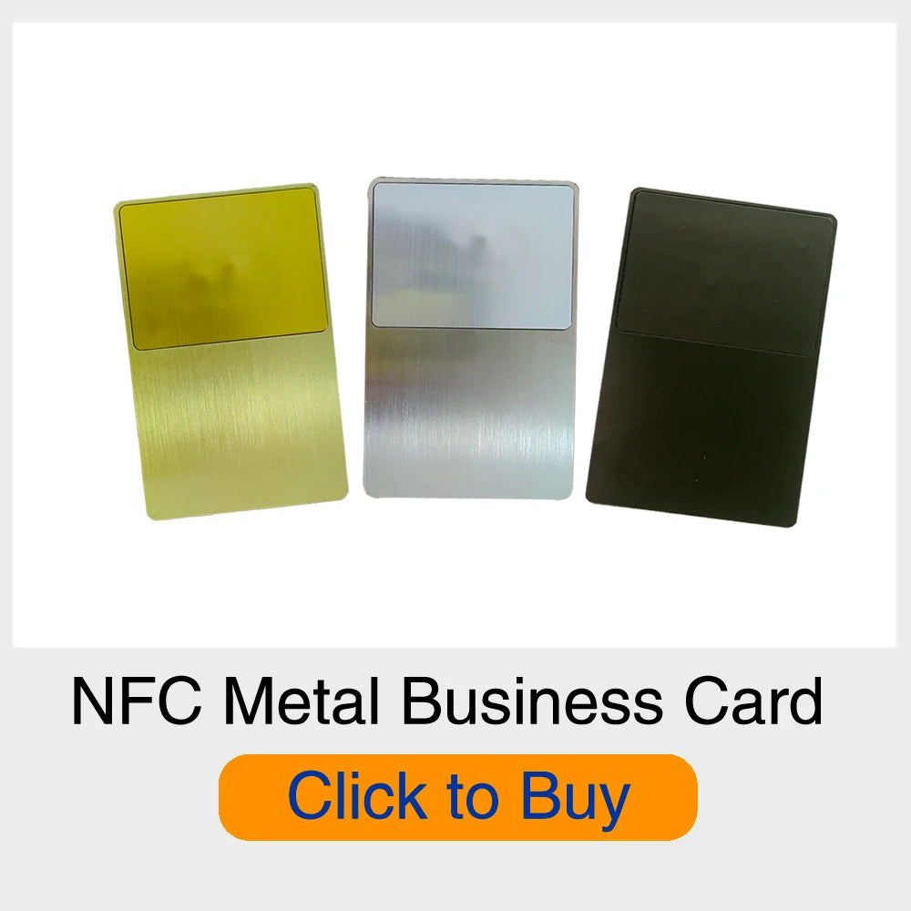 Metall NFC Karte – NTAG215 Chip, 504B Speicher, PVC & Metall | Taggytech