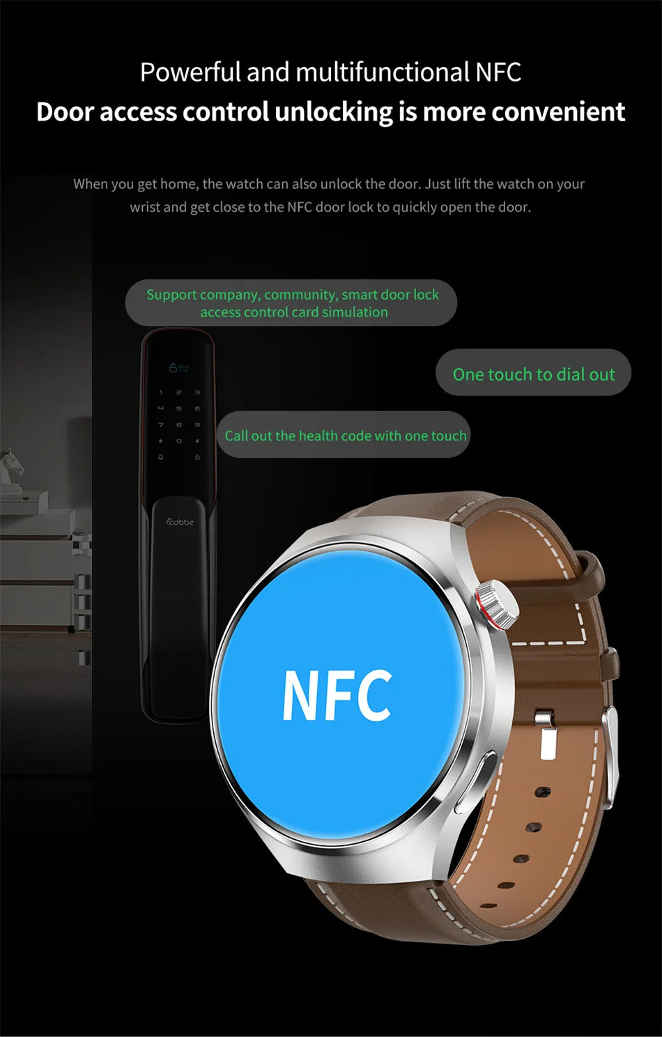 ChiBear GT4 Pro Smartwatch 2025 – 1,6" AMOLED, Bluetooth-Anrufe, Blutdruck & SpO₂, GPS-Tracker, Kompass, IP68 Wasserdicht
