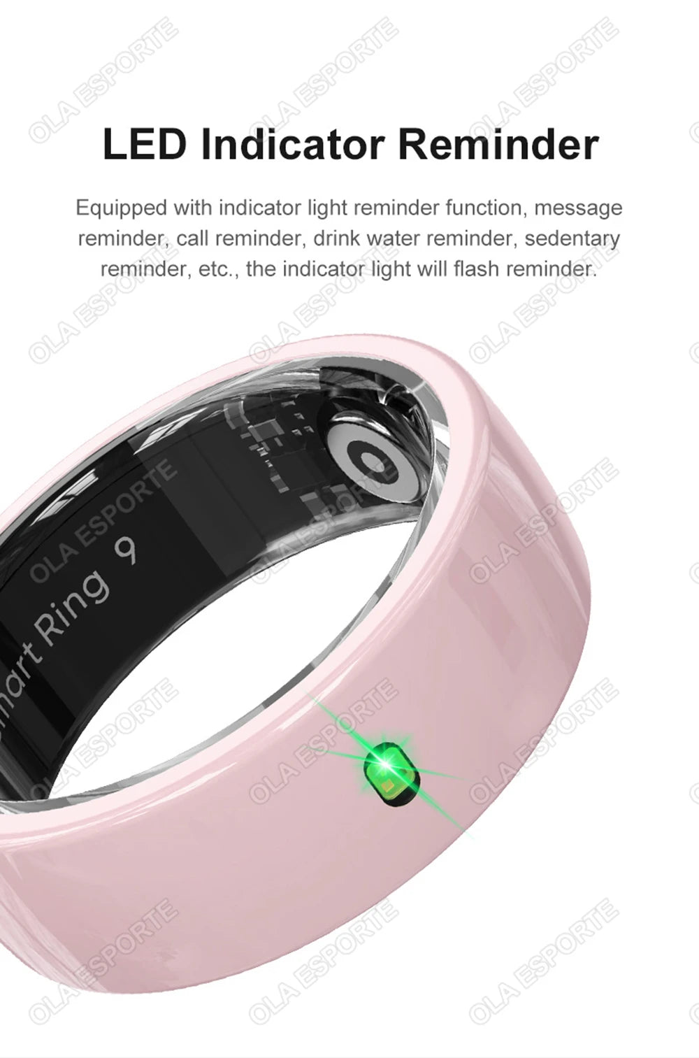 XMSJ NFC Smart Ring 2025 – Keramik, LED, 5ATM Wasserdicht, Gesundheits- & Fitness-Tracking, Gestensteuerung, Multisport