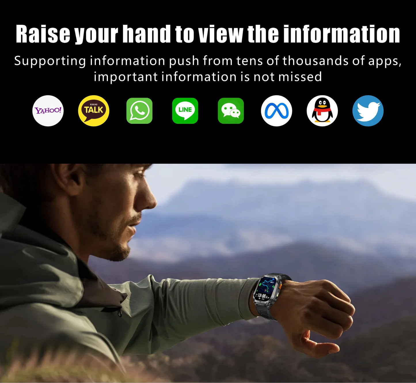 LIGE 2025 Smartwatch Men – 2.01" HD AMOLED, GPS, IP68 Waterproof, Outdoor Sports, LED Flashlight, Bluetooth Calls