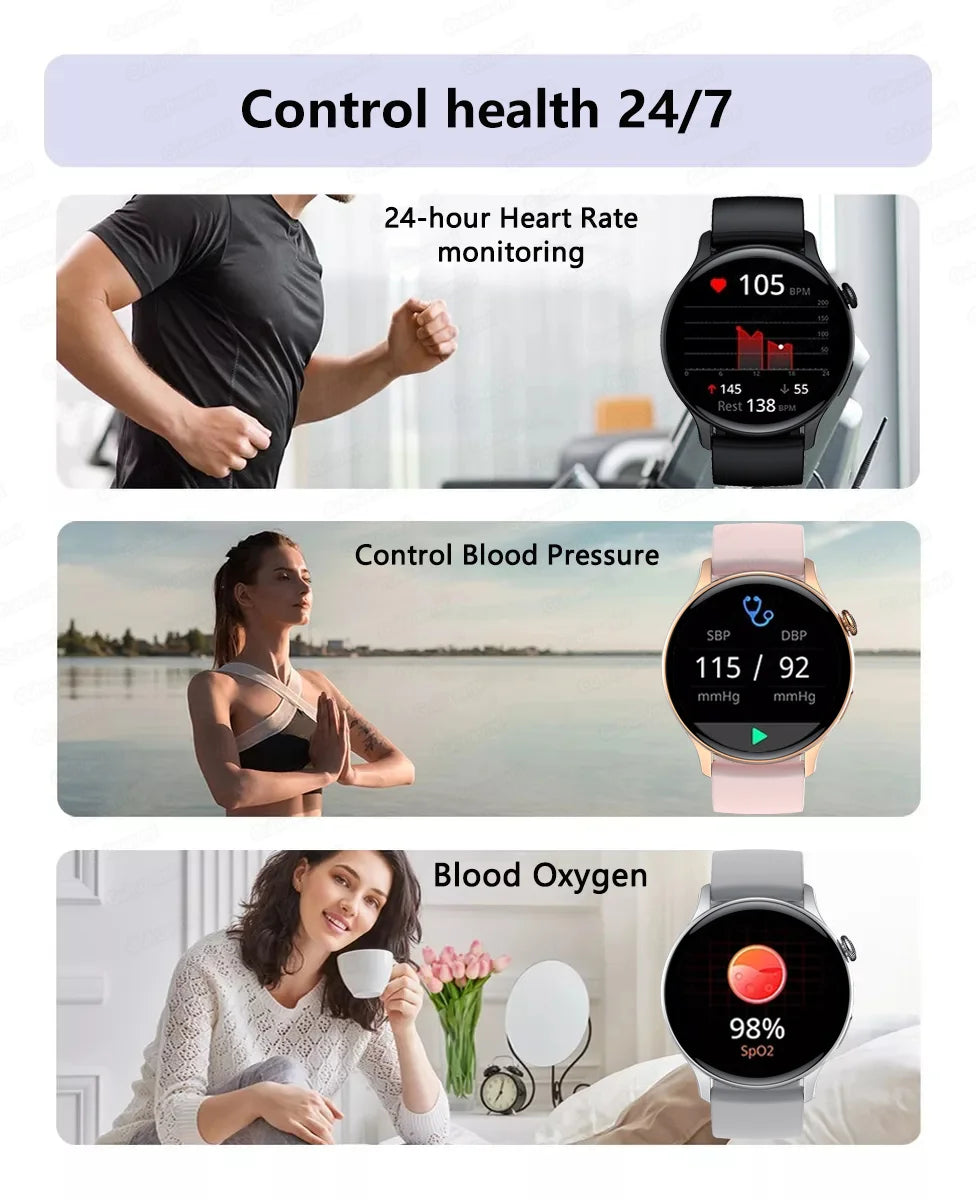NFC Women's Smartwatch 2024 – 1.43" AMOLED, Bluetooth Call & Fitness Tracking