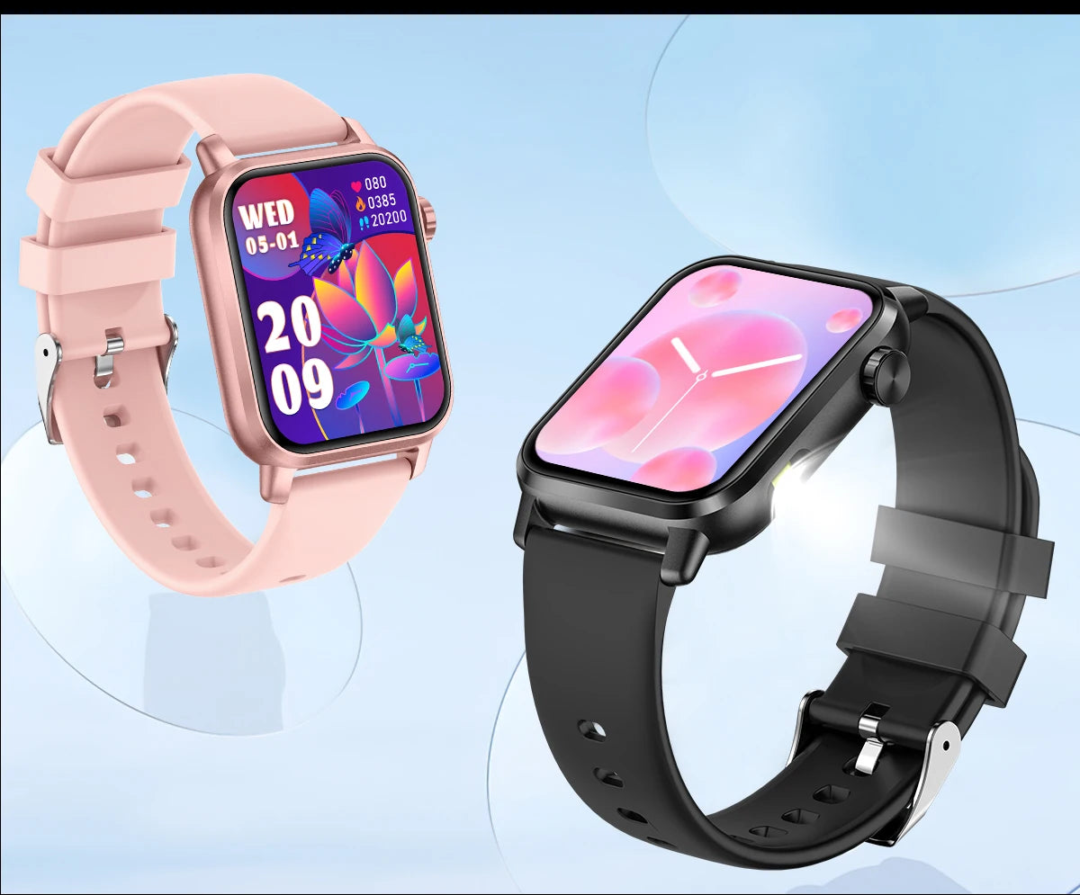 LIGE LED Smartwatch Women – 1.85″ HD Screen, Health Monitor, Fitness Tracker, AI Voice Assistant, Bluetooth Call