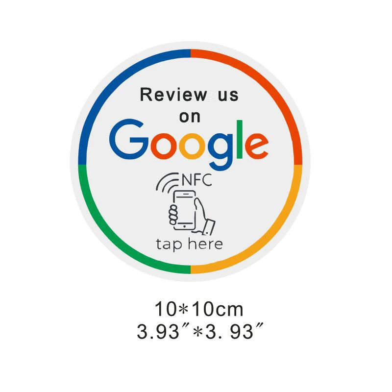 Runder 10 cm NFC Aufkleber – Google, Instagram & Tripadvisor kompatibel