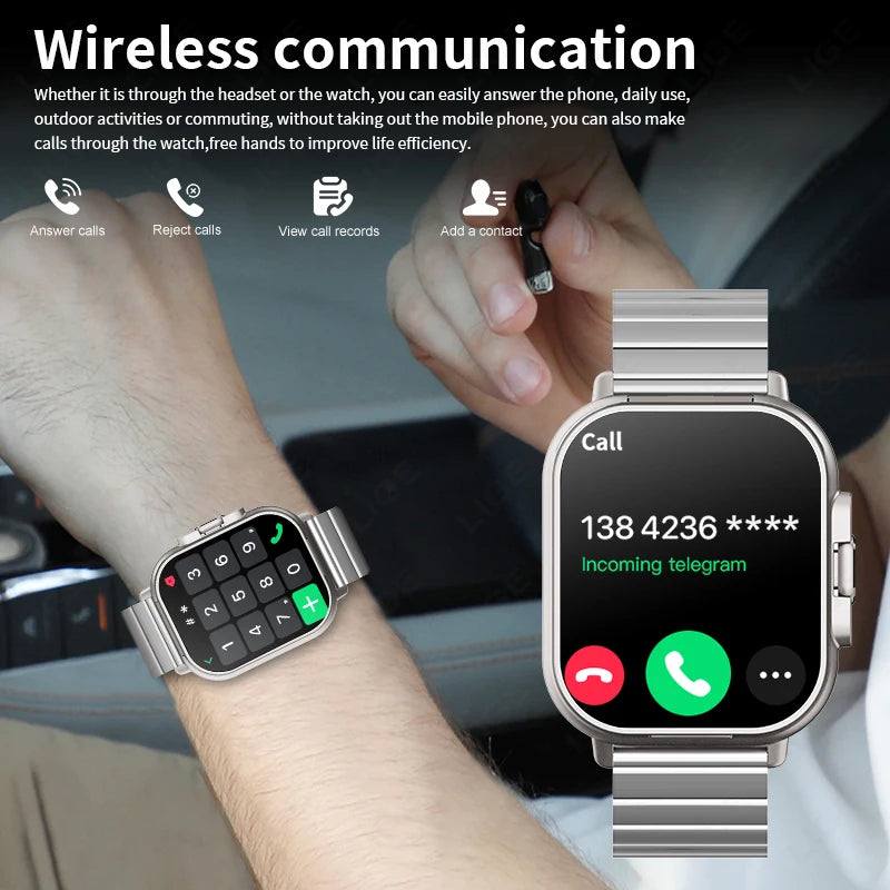 ساعة ذكية 2 في 1 بتقنية NFC مع سماعات رأس بلوتوث وتتبع الصحة | تاجي تيك