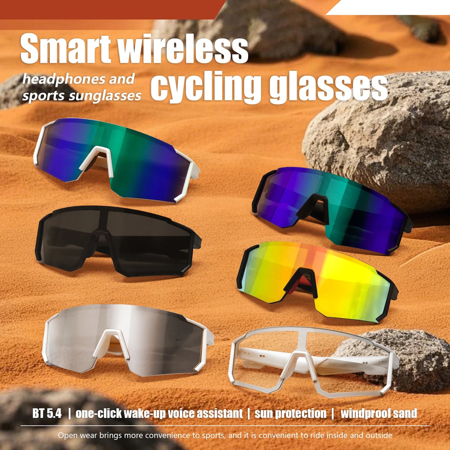 LIGE Smart Cycling Glasses 2025 – Bluetooth Calls, Music & AI Voice Assistant, Outdoor Sports Sunglasses
