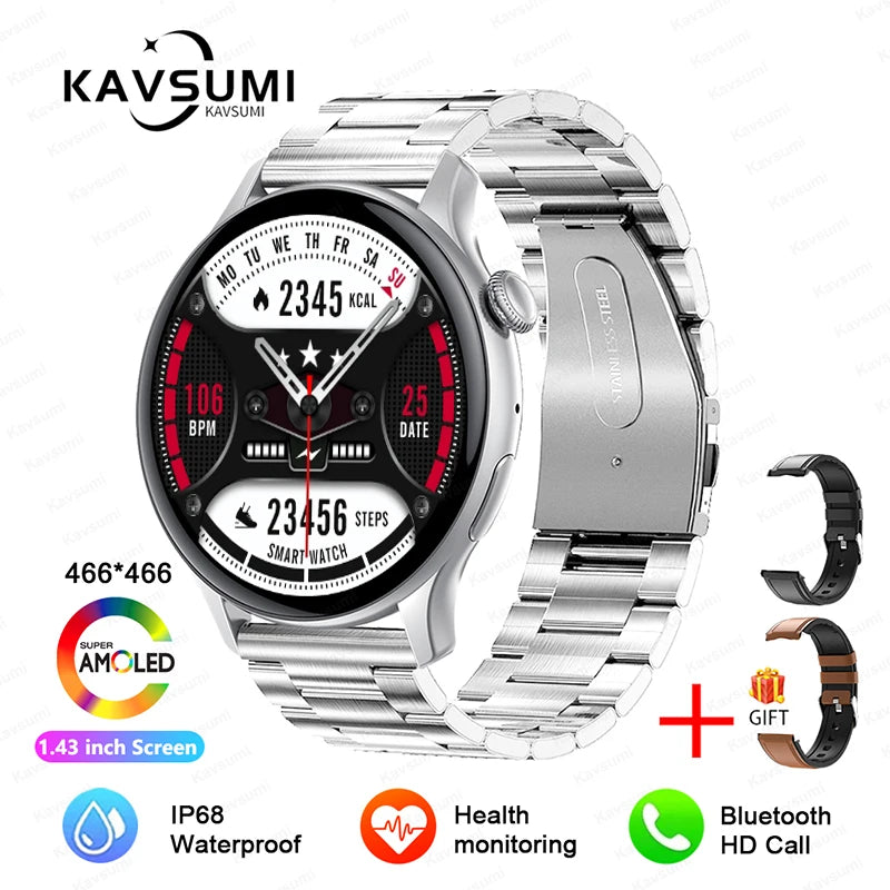 NFC Women's Smartwatch 2024 – 1.43" AMOLED, GPS & Bluetooth Call