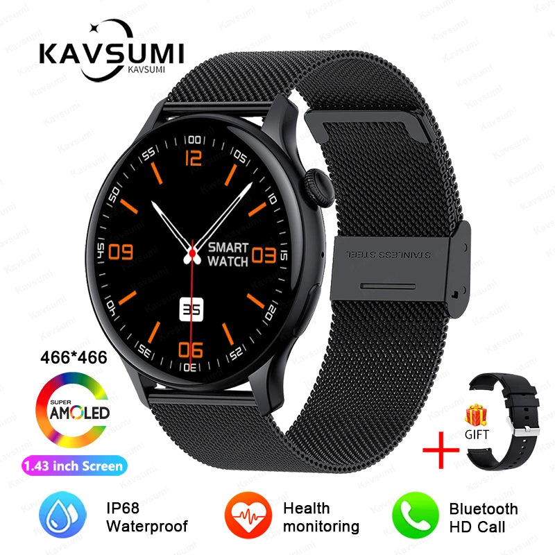 NFC Women's Smartwatch 2024 – 1.43" AMOLED, GPS & Bluetooth Call