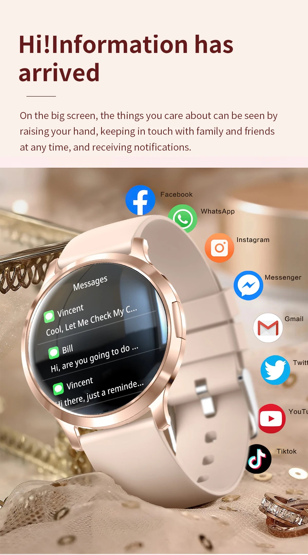 LIGE BWV93 Women's Smartwatch 2025 – Ultra-thin, 1.32" AMOLED HD, Fitness & Health, Bluetooth Call, Luxury Smartwatch