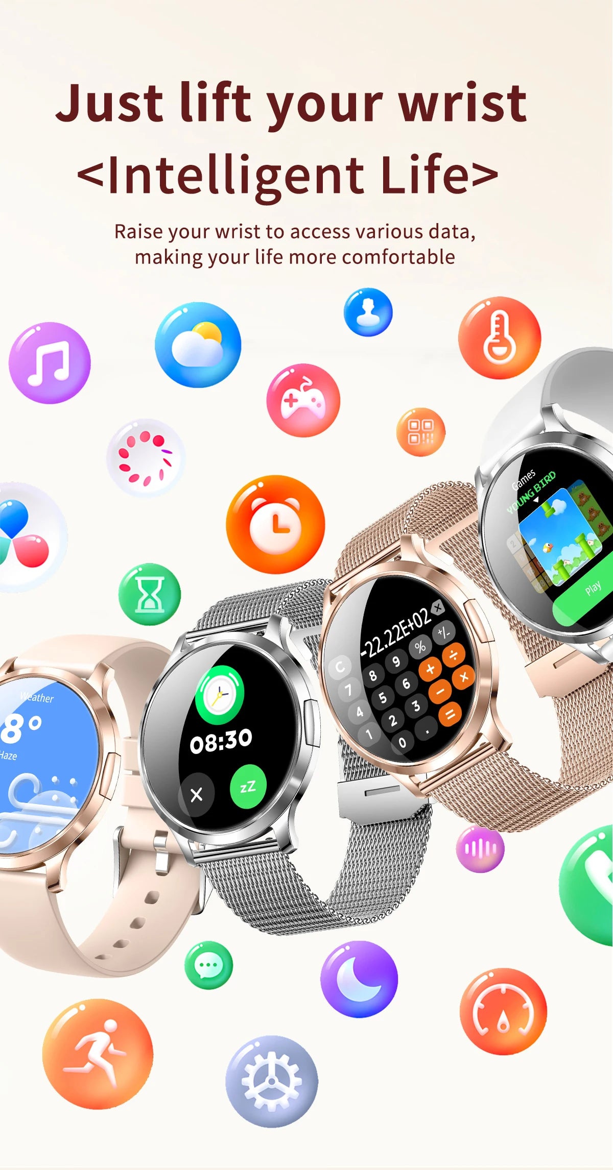 LIGE BWV93 Women's Smartwatch 2025 – Ultra-thin, 1.32" AMOLED HD, Fitness & Health, Bluetooth Call, Luxury Smartwatch