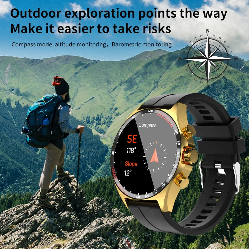 LIGE Outdoor Smartwatch 2025 – Wasserdicht, GPS, Höhenmesser, Kompass, NFC & 410 mAh Akku für Männer