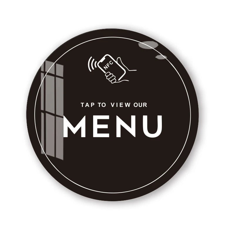 NFC Menu Plate – Acrylic Plate with Ntag213 (100 mm) | Taggytech