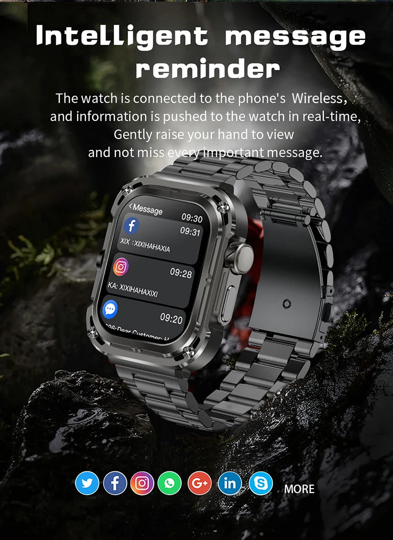 LIGE Outdoor Smartwatch for Men – GPS, Compass, NFC, 2.1" AMOLED, 460 mAh Battery