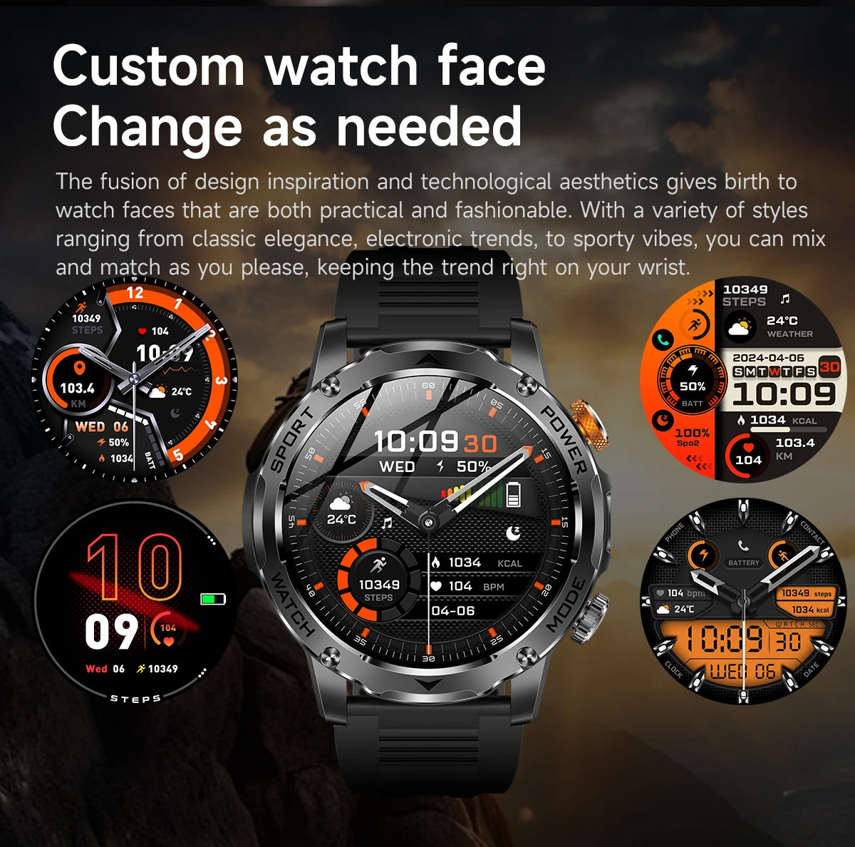 LIGE Smartwatch Men 2025 – 1000 mAh Battery, Outdoor, Bluetooth Call, Sports & Flashlight