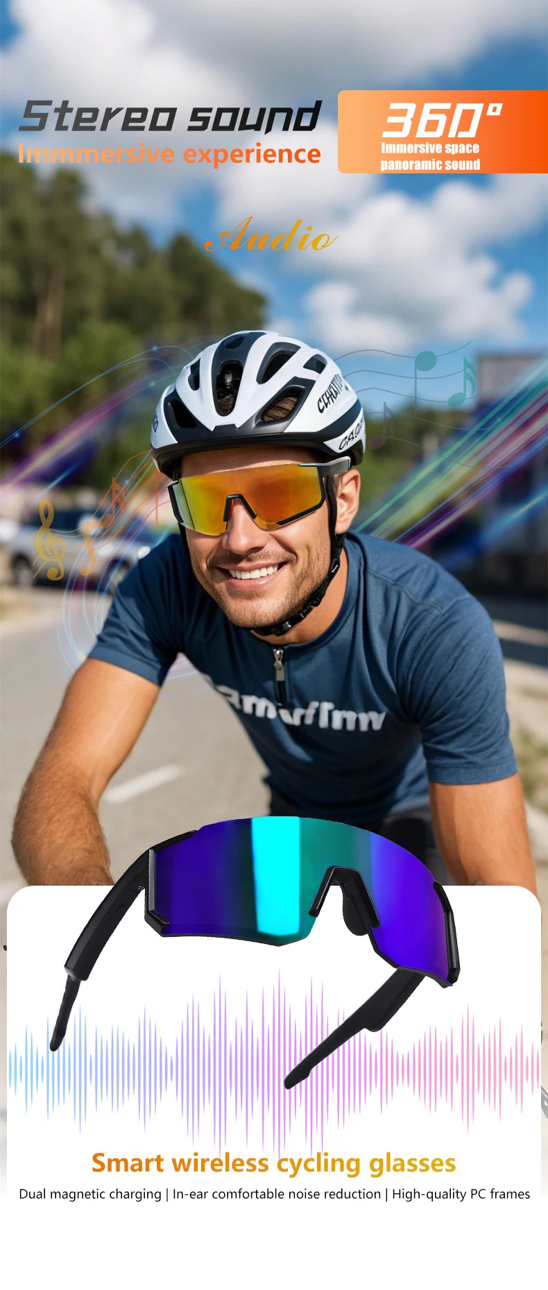 LIGE Smart Cycling Glasses 2025 – Bluetooth Calls, Music & AI Voice Assistant, Outdoor Sports Sunglasses