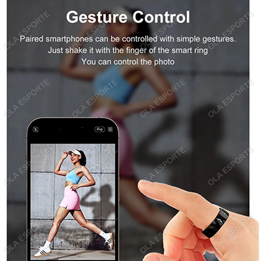 XMSJ NFC Smart Ring 2025 – Keramik, LED, 5ATM Wasserdicht, Gesundheits- & Fitness-Tracking, Gestensteuerung, Multisport