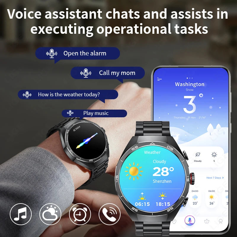 2025 LIGE 2-in-1 Smartwatch Men – NFC, Built-in TWS Earphones, 1.53-inch HD AMOLED, Bluetooth Call, Fitness & Sports Smartwatch
