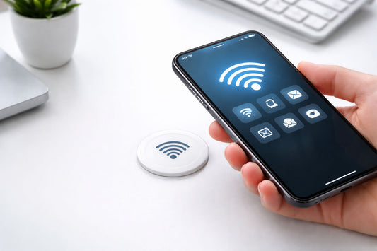 Smartphone using NFC tag for automation and wireless connection