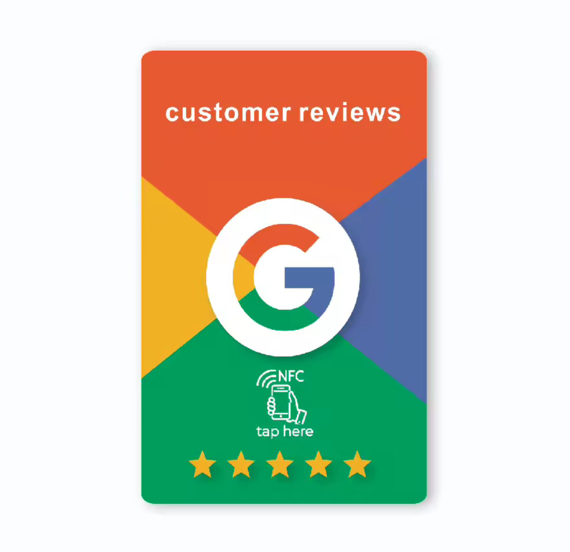 NFC Bewertungskarte – Wiederbeschreibbare NFC Karte für Google Bewertungen, Trustpilot, Social Media & mehr Follower