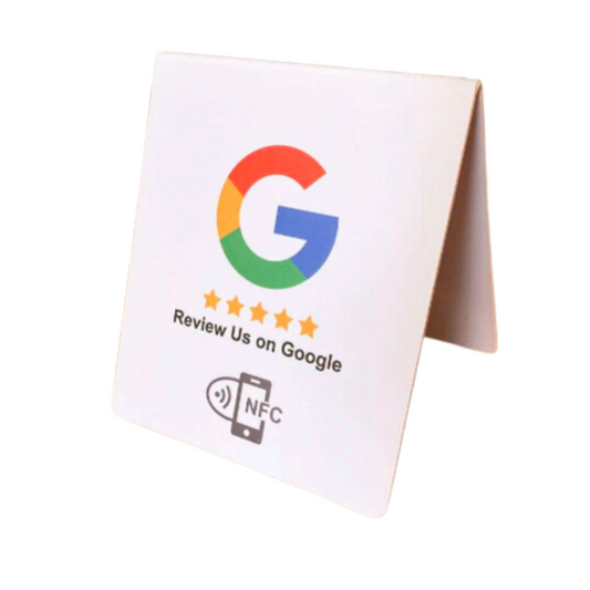 Beidseitiger NFC-fähiger Google-Bewertungs-Tischständer