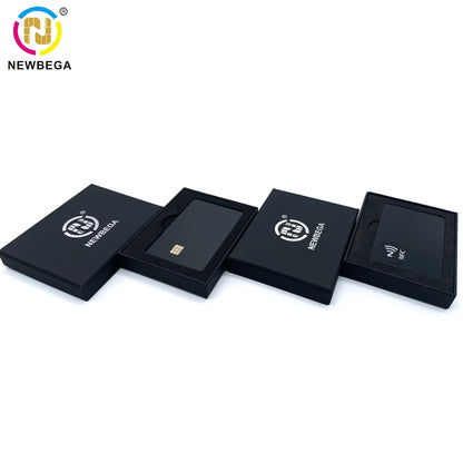 NFC Metallkarte – NTAG215/216 Chip, 13,56 MHz, kontaktlose digitale Visitenkarte, programmierbar, mit Geschenkbox | Taggytech