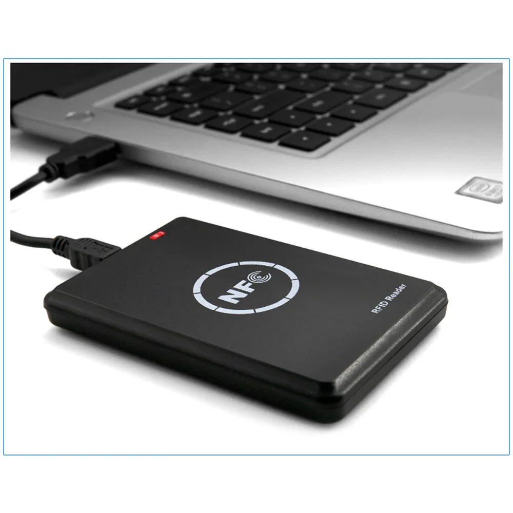 قارئ وكاتب NFC/RFID من OBO HANDS NS106 – استنساخ USB للبطاقات بتردد 13.56 ميجاهرتز و125 كيلوهرتز | T5577، UID، EM4305، CUID، دعم FUID
