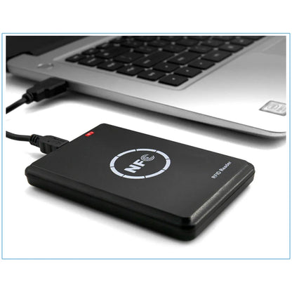 قارئ وكاتب NFC/RFID من OBO HANDS NS106 – استنساخ USB للبطاقات بتردد 13.56 ميجاهرتز و125 كيلوهرتز | T5577، UID، EM4305، CUID، دعم FUID