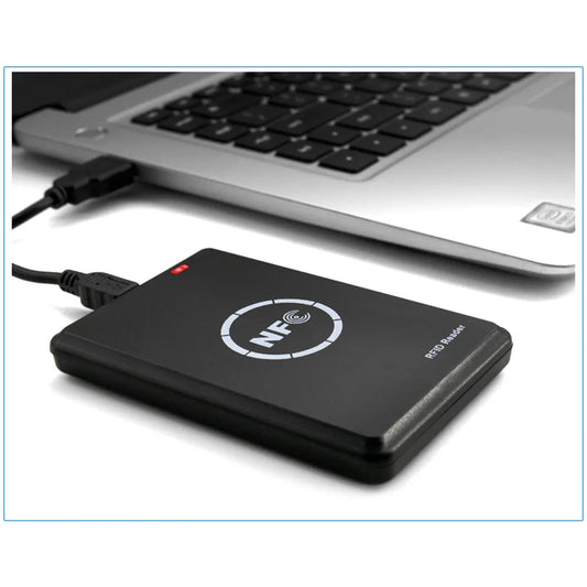 قارئ وكاتب NFC/RFID من OBO HANDS NS106 – استنساخ USB للبطاقات بتردد 13.56 ميجاهرتز و125 كيلوهرتز | T5577، UID، EM4305، CUID، دعم FUID