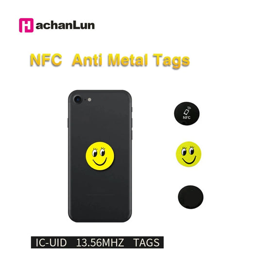 5/10 NFC Anti-Metall UID Sticker – 13,56 MHz S50, beschreibbar & wiederverwendbar | Taggytech