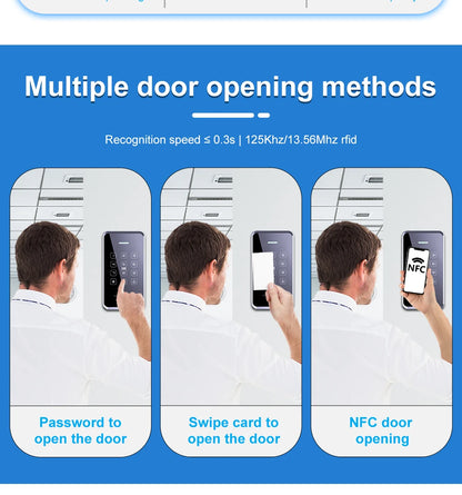 NFC/RFID Access Control Keypad – Waterproof, Touchscreen, 1000 Users, Dual-Frequency Wiegand Reader | Taggytech