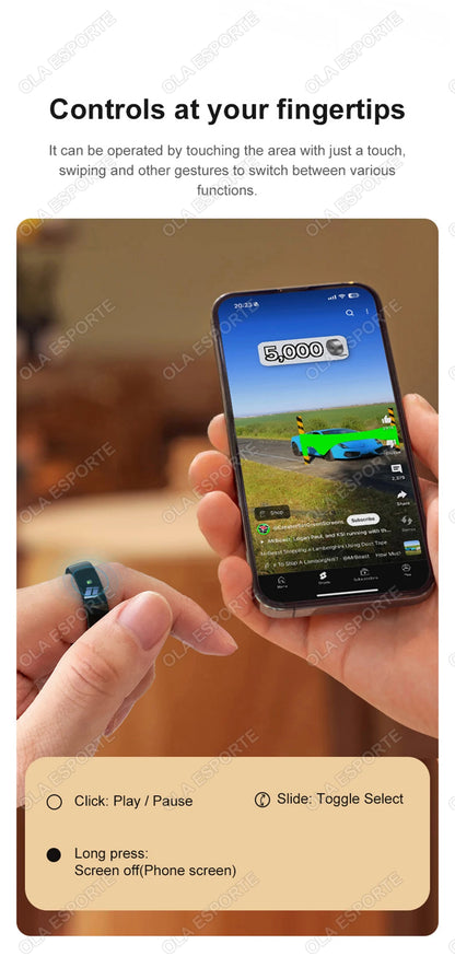 XMSJ NFC Smart Ring 2025 – Keramik, LED, 5ATM Wasserdicht, Gesundheits- & Fitness-Tracking, Gestensteuerung, Multisport