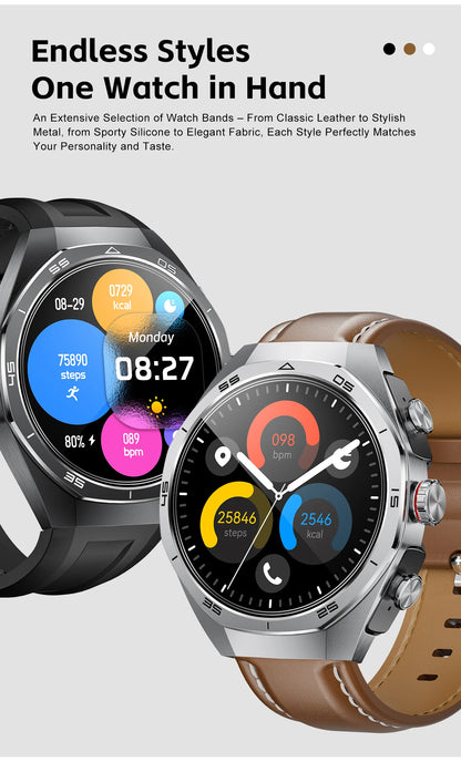 2025 LIGE 2-in-1 Smartwatch Men – NFC, Built-in TWS Earphones, 1.53-inch HD AMOLED, Bluetooth Call, Fitness &amp; Sports Smartwatch
