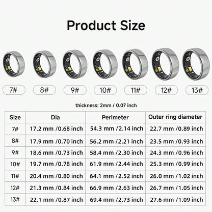 Smart Ring New Men And Women Bluetooth Connection Waterproof Health Sports Sleep Monitoring Multiple Exercise Modes