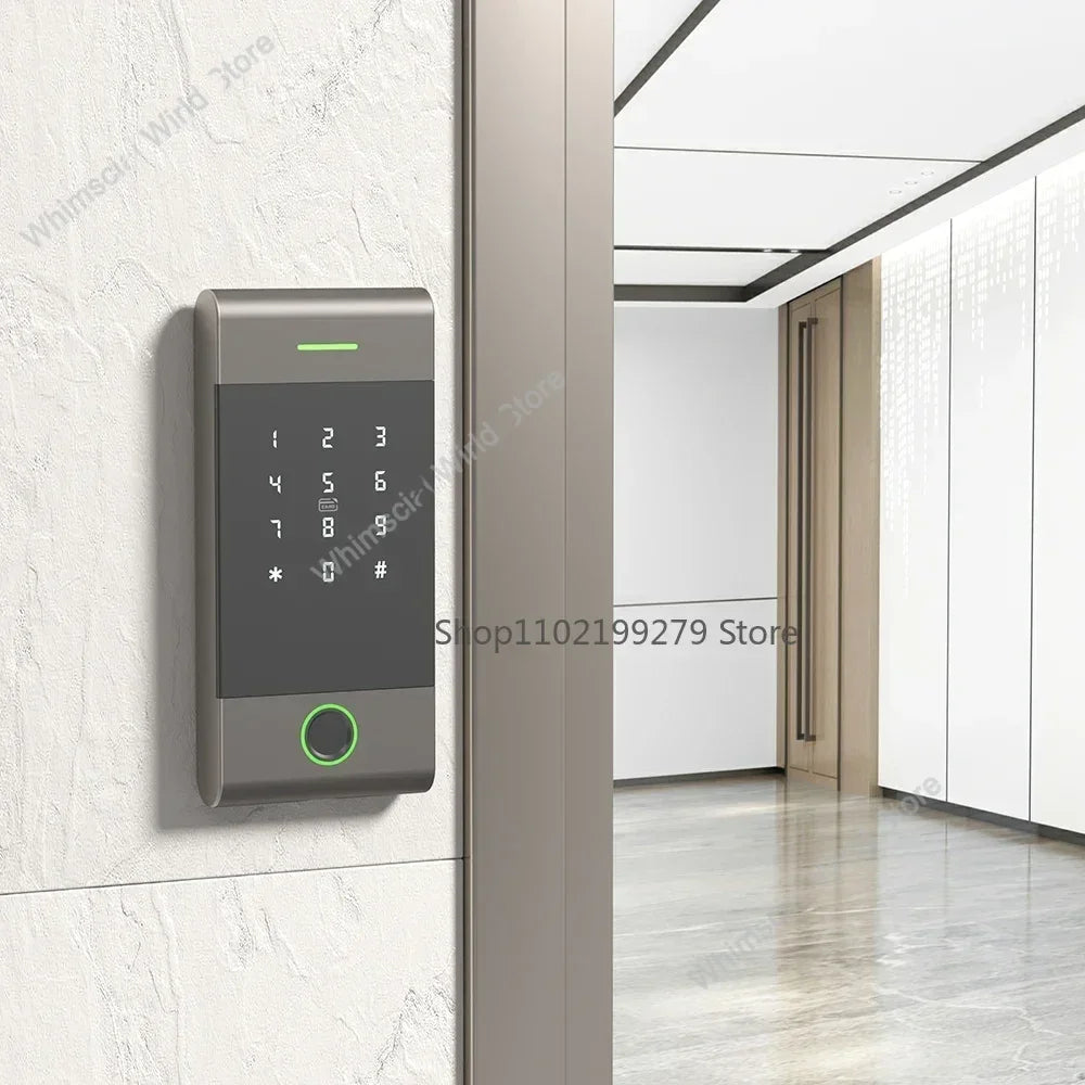 TTLock Fingerprint Access Control – Metal Housing, Rainproof, App & PIN, 13.56 MHz IC Card Reader