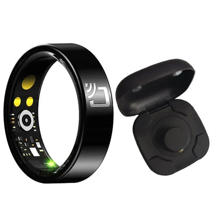 NFC Smart Ring – Ultra-thin 7 mm fitness &amp; health ring with heart rate, sleep &amp; blood oxygen tracking | NFC access, IP68 waterproof, including charging case