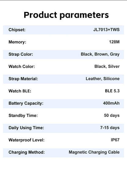 2025 LIGE 2-in-1 Smartwatch Men – NFC, Built-in TWS Earphones, 1.53-inch HD AMOLED, Bluetooth Call, Fitness &amp; Sports Smartwatch