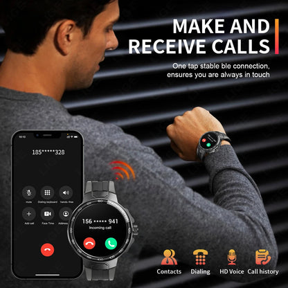 LIGE Smartwatch Männer 2024 – NFC, Fitness & Sport, Bluetooth-Anruf, Musik, Wasserdicht | Taggytech