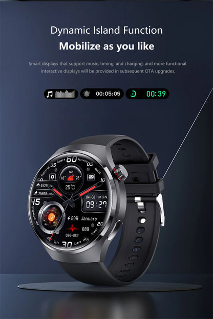 ChiBear GT4 Pro Sport Smartwatch für Damen & Herren – AMOLED, Herzfrequenz, Blutdruck, Schlafmonitor, Bluetooth-Anrufe, IP68 Wasserdicht | Taggytech