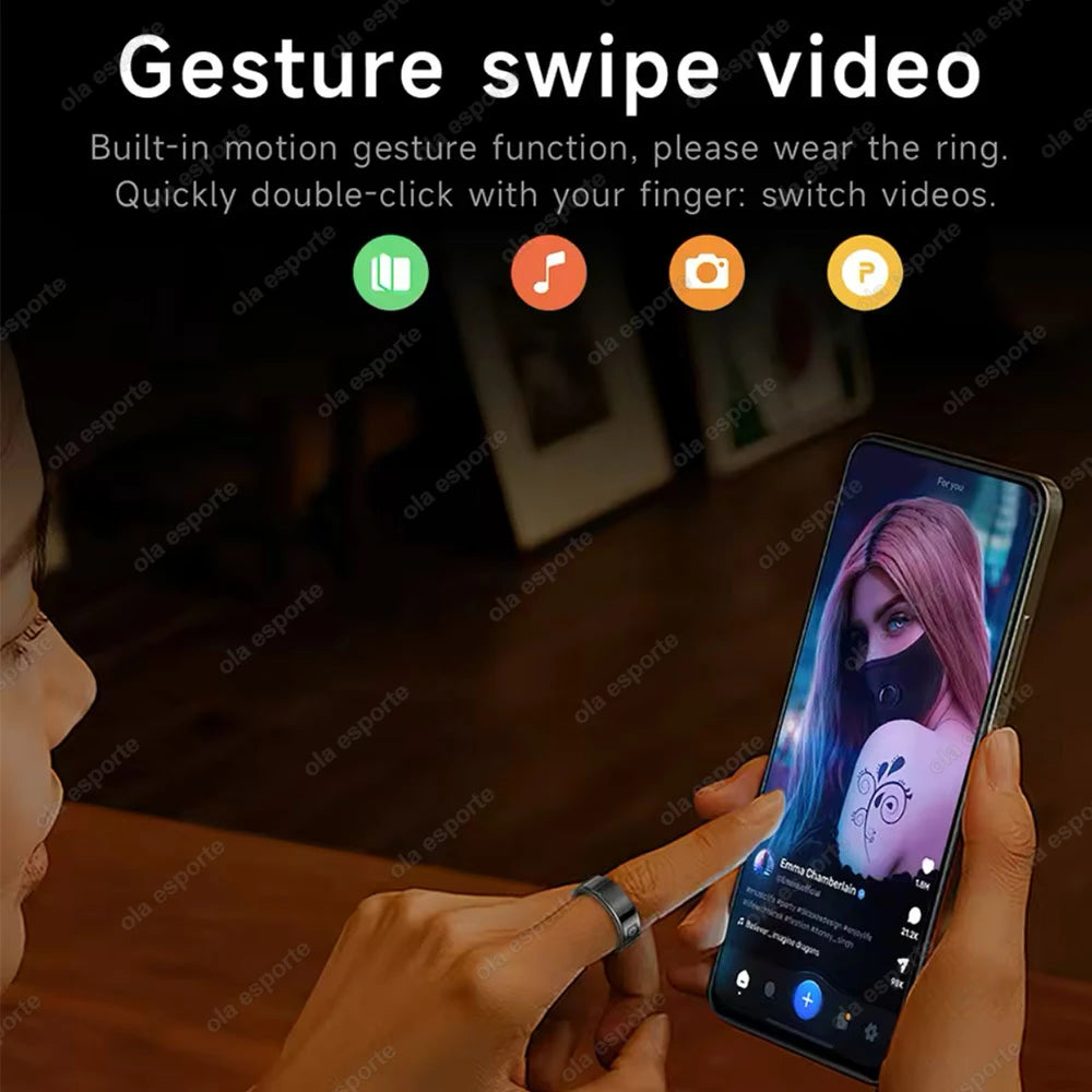 Smart Ring 2025 – LED display, heart rate &amp; fitness tracking, IP68 waterproof