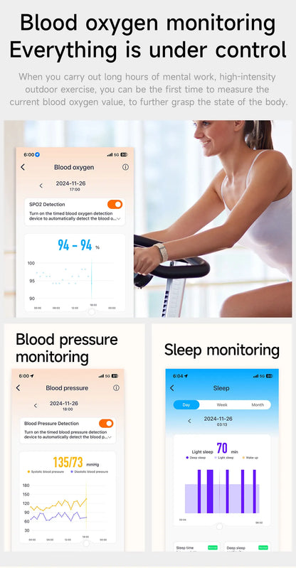LIGE 2025 Smartwatch Männer & Frauen – Bildschirmloses Fitness-Armband, 1ATM Wasserdicht, Herzfrequenz & Gesundheits-Tracker | Taggytech