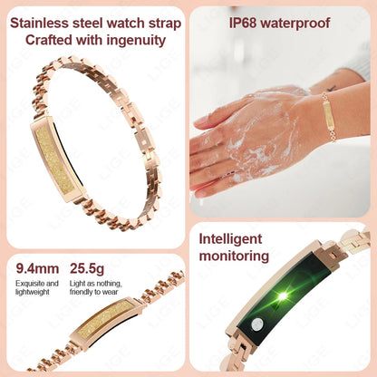 LIGE BWS2 Damen Fitness Tracker 2025 – Ohne Bildschirm, Herzfrequenz, SpO₂ & Schlaftracking | Taggytech