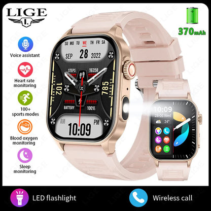 LIGE 2025 Smartwatch Men &amp; Women – 2.01" HD TFT, Fitness &amp; Health Monitor, LED Flashlight, Bluetooth Call, Sports Smartwatch