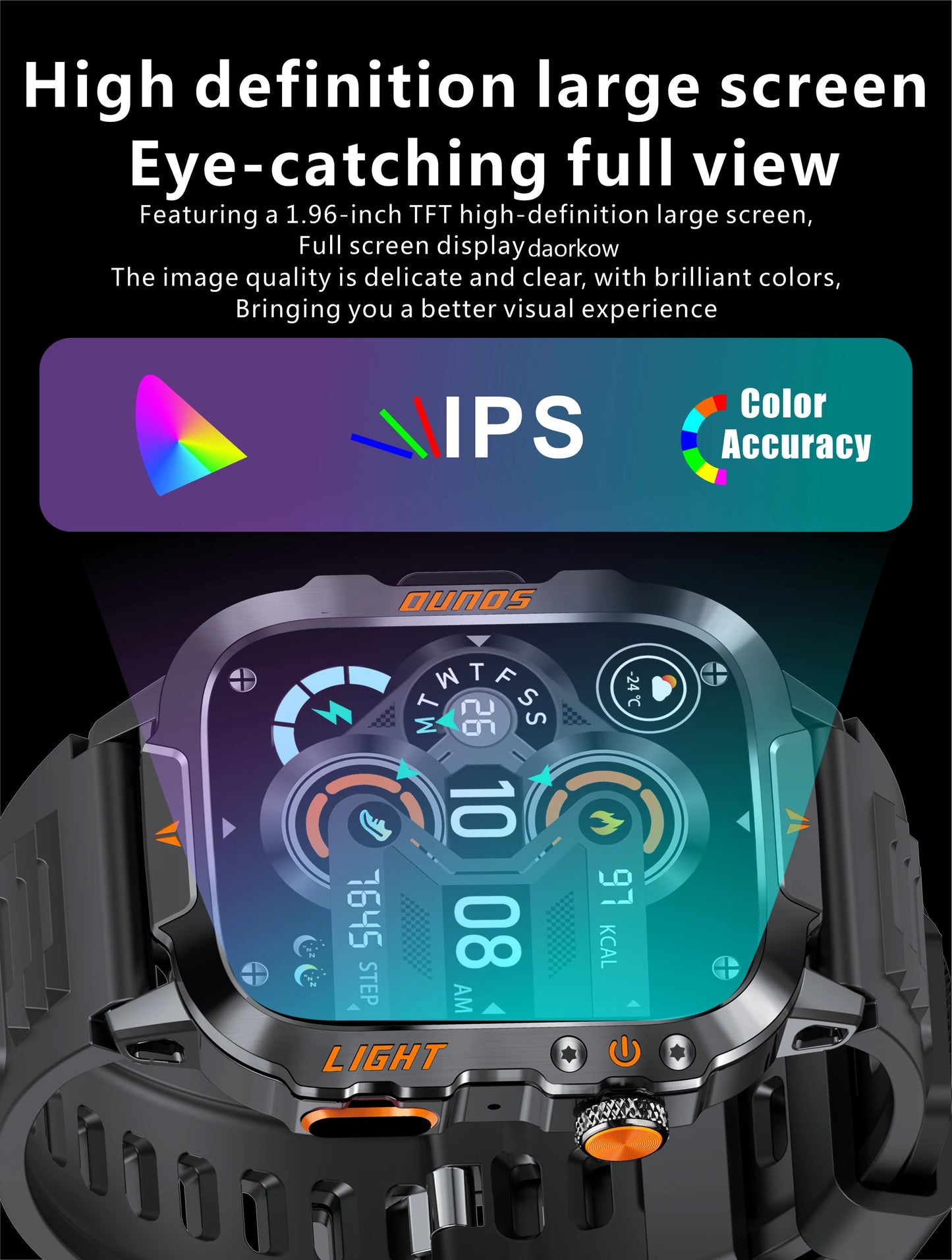LIGE Militärische Smartwatch 2025 – Wasserdicht, Outdoor Sport Tracker, LED-Taschenlampe, Bluetooth-Anruf | Taggytech