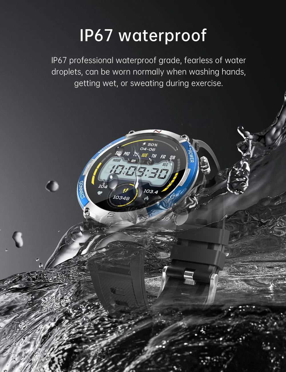 LIGE 2024 Outdoor Smartwatch for Men – Bluetooth Call, Compass, Fitness & Health Monitor, IP68 Waterproof, 1.52" IPS Display