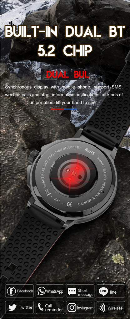 LIGE Smartwatch Männer 2024 – NFC, Fitness & Sport, Bluetooth-Anruf, Musik, Wasserdicht | Taggytech